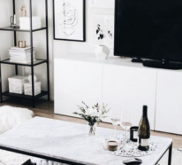 Wohnzimmer in Schwarz-Weiß sind eindrucksvoll und extrem elegant