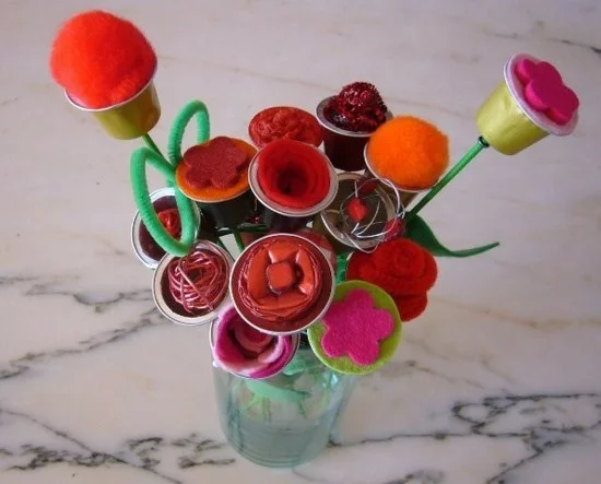 DIY Blumenstrauß aus Kaffeekapseln