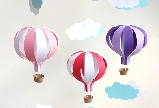 heißluftballon basteln aus papier