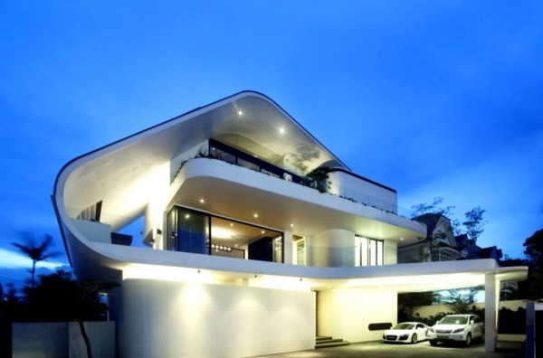 moderne architektur ovales dach