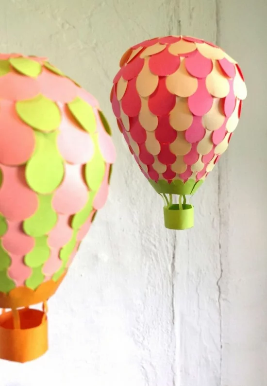 papier heißluftballon basteln idee