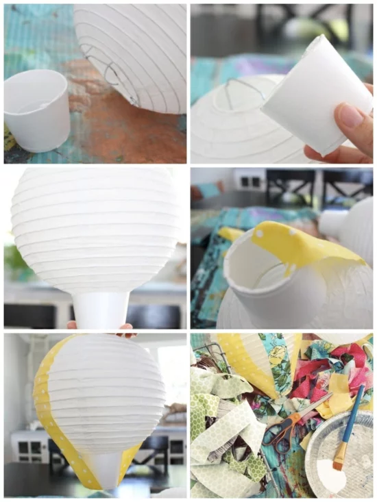 reispapier lampenschirm heißluftballon basteln