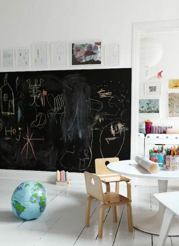 Kinderzimmer Lernbereich Tafelfarbe Kreidetafel