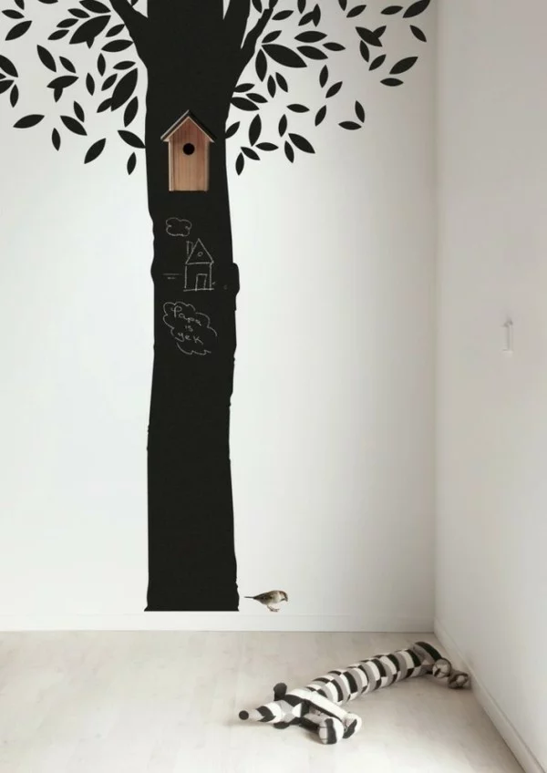 Kinderzimmer Tafelfarbe kreative Wandgestaltung Baum