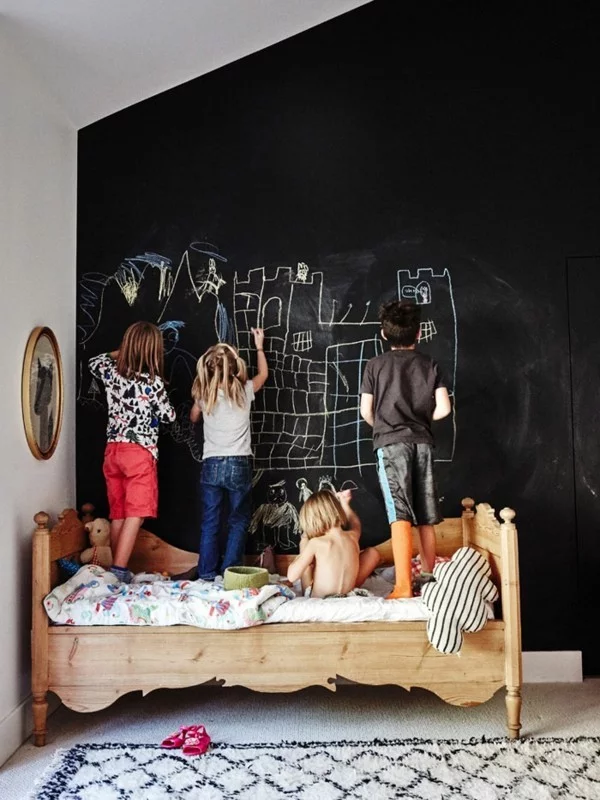 Tafelfarbe schwarz Kinderzimmer Wanddeko Kreidetafel