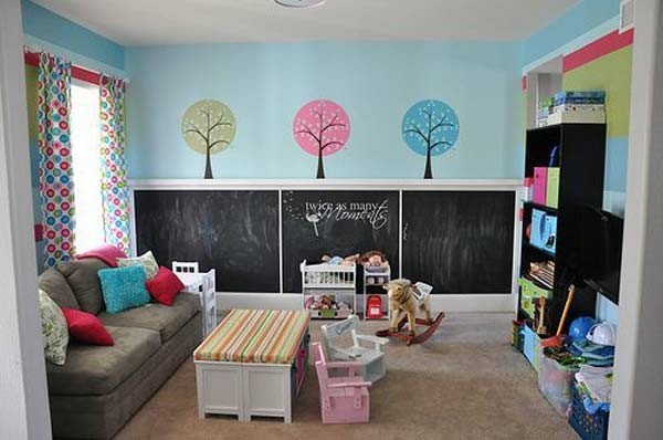 Wände streichen Tafelfarbe Kinderzimmer dekorieren