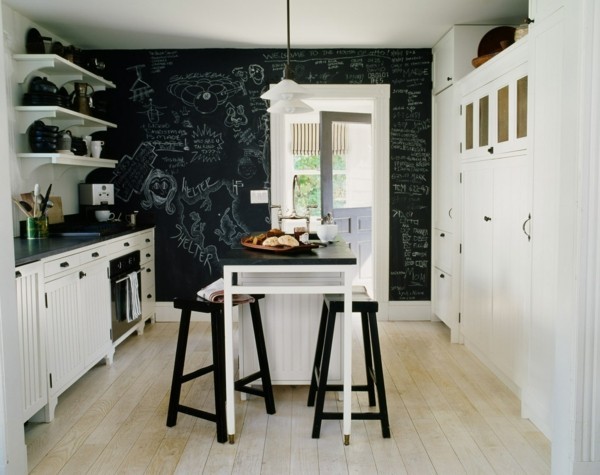 Wände streichen Tafelfarbe Wand Küche Esszimmer