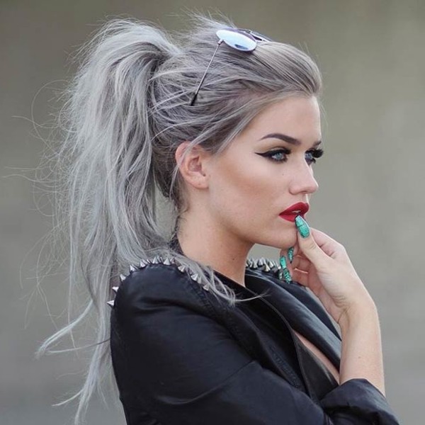 20 Trendy Celebrity Gray Hair Color Ideas 2019.