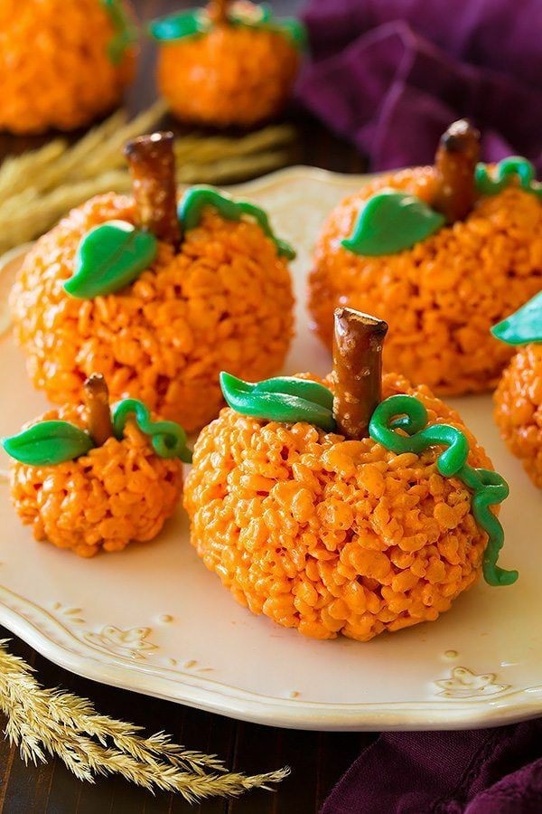 Halloween Essen Kinder Snacks für Halloween Fingerfood Reis Kürbis