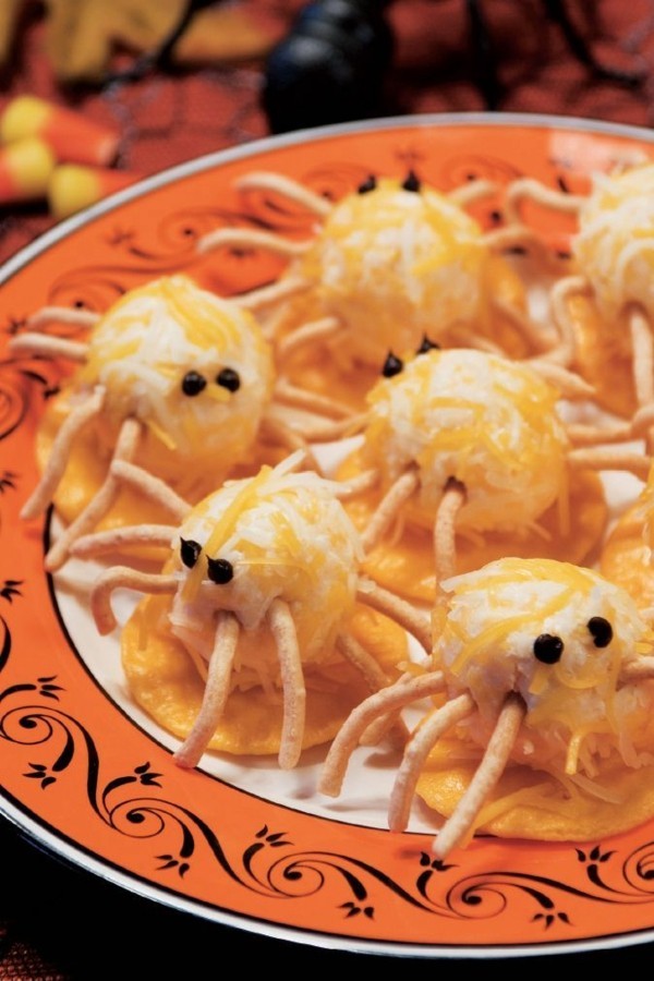 Halloween Essen Kinder Snacks für Halloween Fingerfood essbare Spinnen