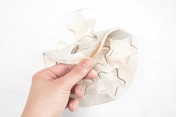 Weihnachtssterne basteln Fimo Ideen DIY Polymer Ton Sterne