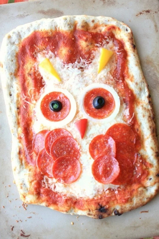 eule pizza belag ideen zu halloween