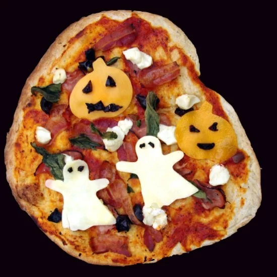 halloween pizza belag ideen gespenster 