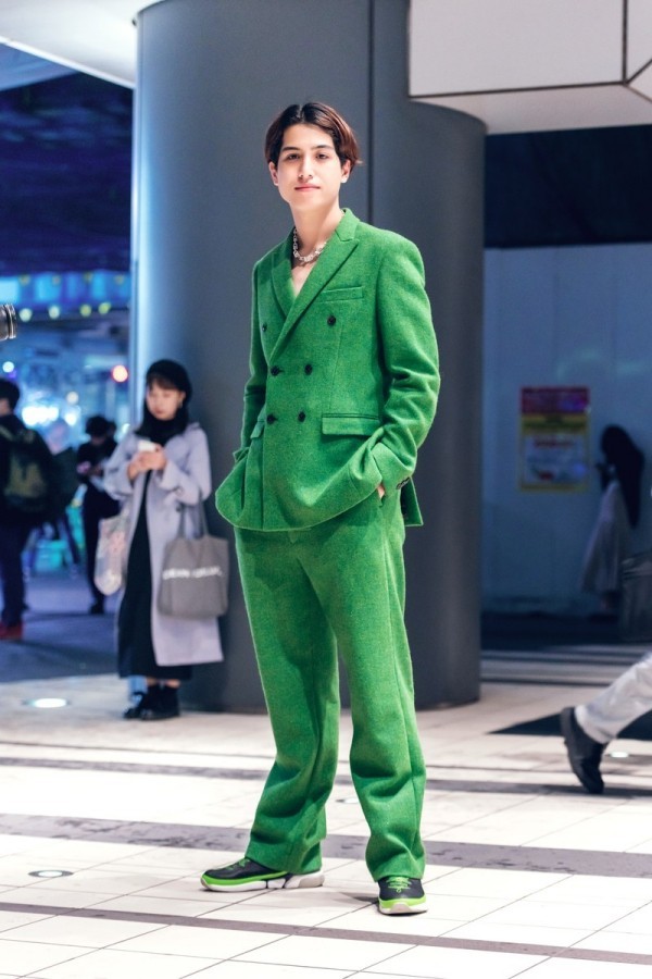 toller grüner Anzug - Modetrends Street Fashion