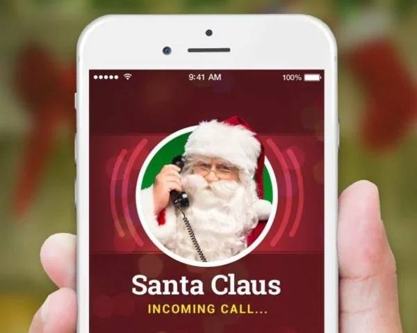 Den Weihnachtsmann anrufen kostenlose Apps für Anrufe mit Santa Klaus Kinderwünsche erfüllen 