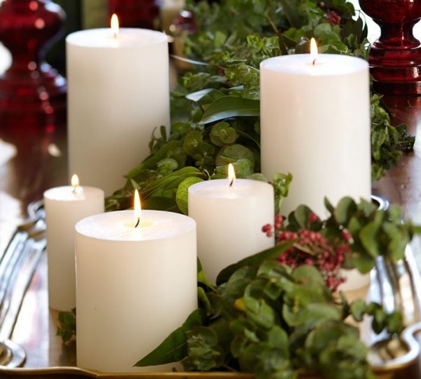 Kerzen dekorieren grüne dekoideen weihnachten