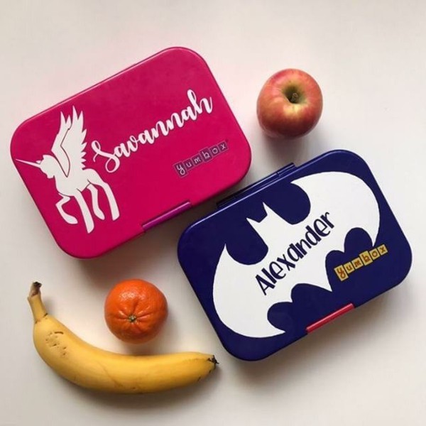 Lunchbox mit Fächern Rezepte Kindergarten Mittagsbox Banane