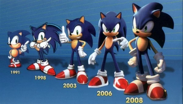 Sonic the Hedgehog sieht nach Redesign endlich wie sich selbst sonic über die jahre 1991 2008