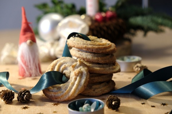 Weihnachtssüßigkeiten Vaniljekrans dänische Butterkekse