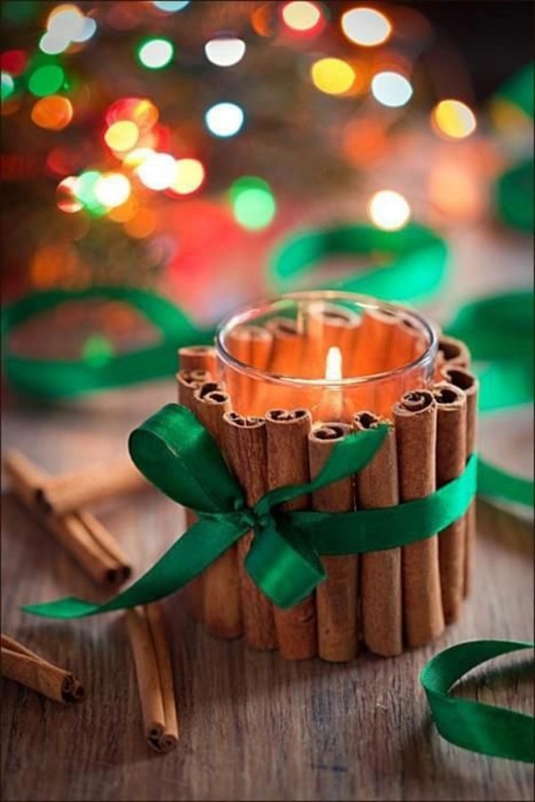 Zimtstäbchen - Kerzen dekorieren - toll