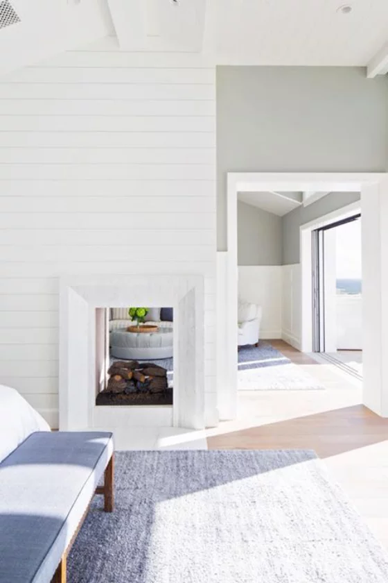 Moderne Kamine eingebauter Kamin perfekt zum minimalistischen Wohnzimmerdesign