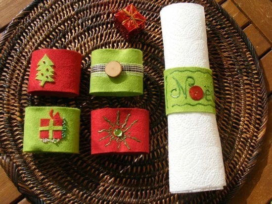 diy serviettenringe aus vlies zu weihnachten