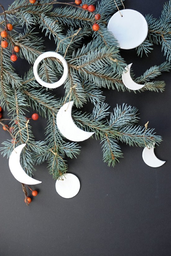 minimalistische weihnachtsdeko aus kaltporzellan basteln