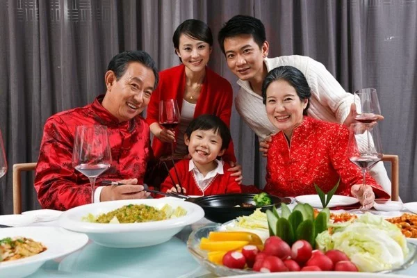 Chinesisches Neujahr 2020 Familienabendessen Tradition