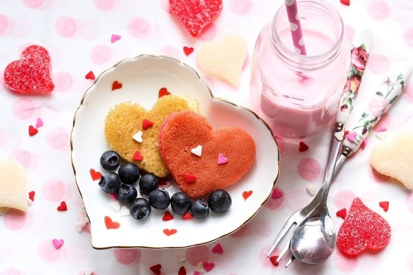 Früchte Ideen für den Valentinstag Frühstück
