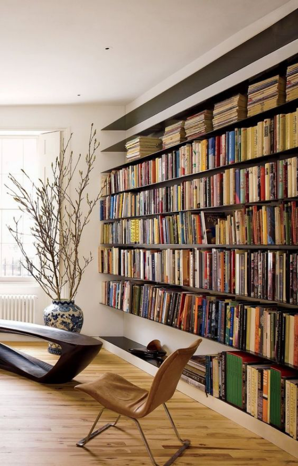 Moderne Hausbibliothek schickes Design hoher ästhetischer Wert Gemütlichkeit pur