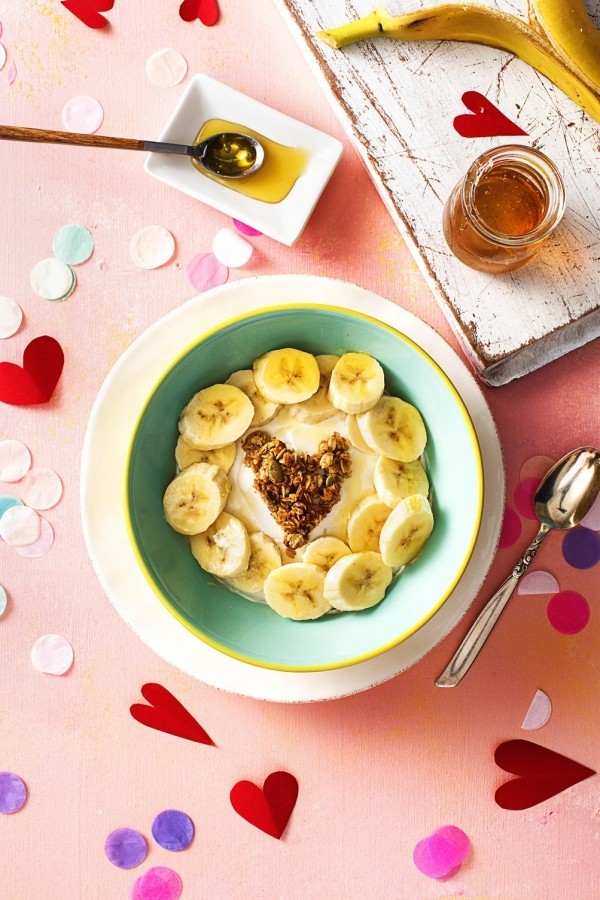 Valentinstag Frühstück Leckeres und gesundes Essen