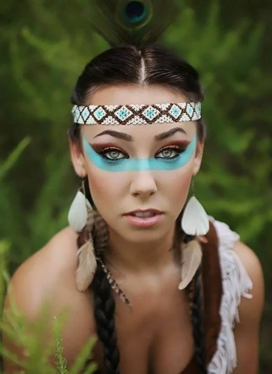 elegantes make up indianerin schminken zum fasching