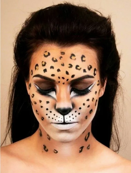 leopard make up fasching schminkideen