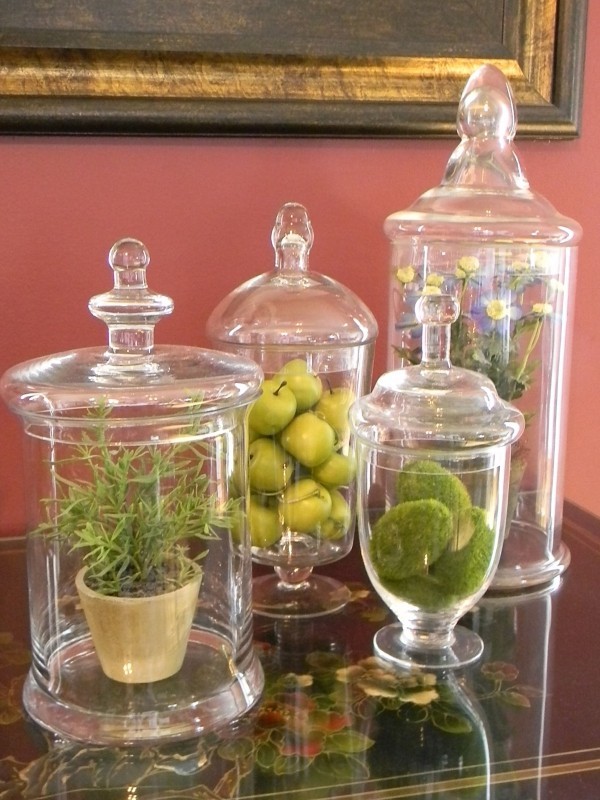 Frühlingsdeko im Glas - grüne Tischgestaltung DIY Deko