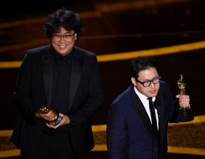 Oscars 2020 südkoreanische Autoren Regisseur Bong Joon-ho Drehbuchautor Han Jin-won