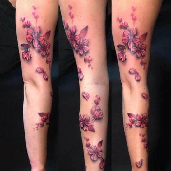 ganzarm kirschblüten tattoo ideen