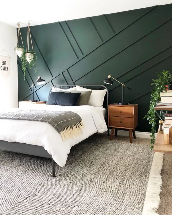 Schlafzimmer Ideen grüne Akzentwand Wohnideen Wohngestaltung