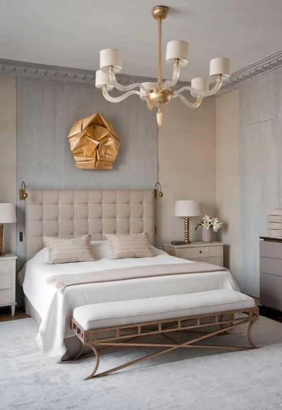Schlafzimmer luxuriöse Touches elegantes Raumdesign viel Luxus und Komfort