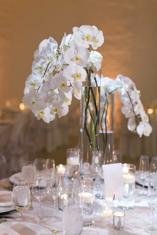 Tischdeko mit Orchideen festliche edle Hochzeitsdekoration
