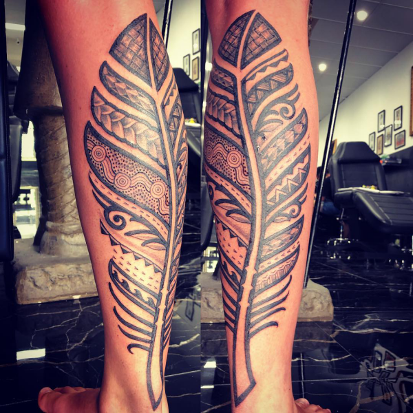 indianer tattoo - ideen für die beine