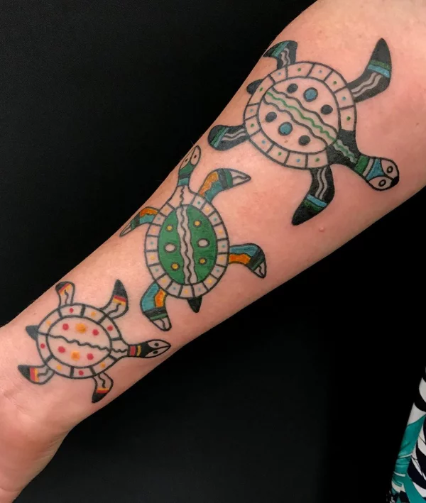 indianer tattoo - schildkröten ideen