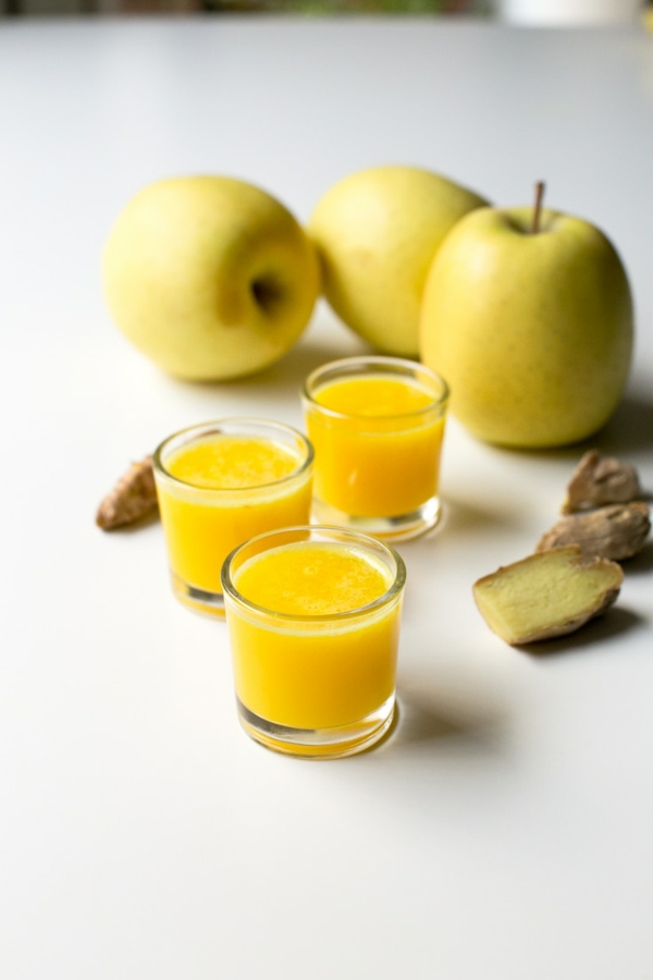 Ingwer Shot Rezept Zitronen und Äpfel