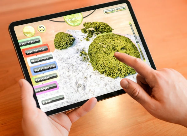 NASA rekrutiert Spieler, um Korallen zu identifizieren und zu kartieren spiel gameplay am tablet