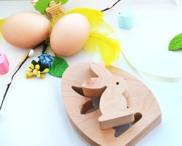 Osterhasen aus Holz Ideen Spiele zu Ostern