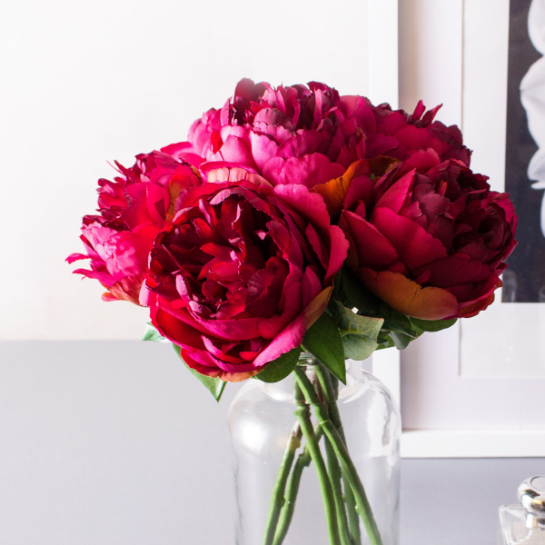 Pfingstrosen - einige Blüten in der Vase