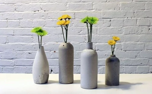 Vasen mit Blumen - tolle Betondeko