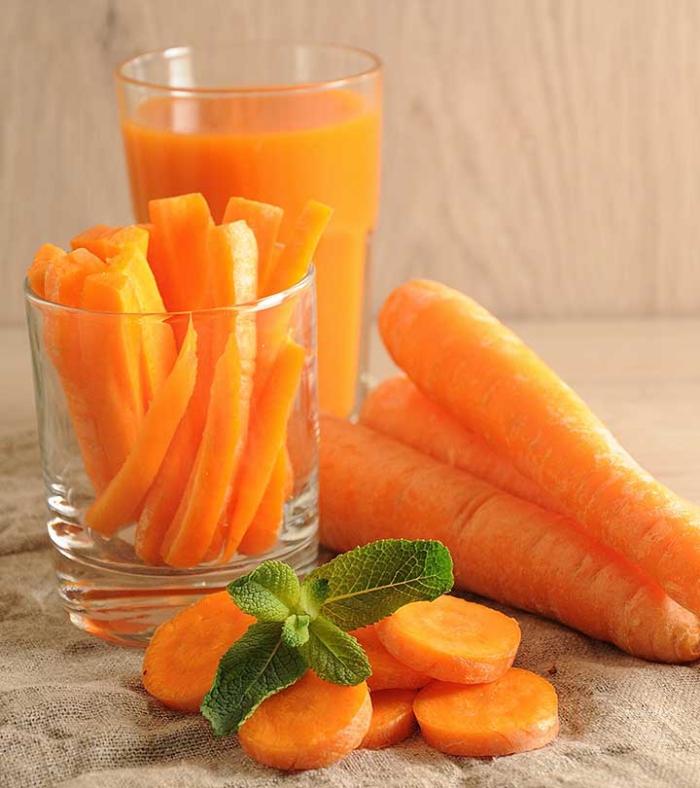 vor Coronavirus schützen Karotten essen Karottensaft trinken Minze