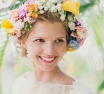 Brautfrisur mit Blumen: 70 Hochzeitsfrisuren mit echten Blumen als Haarschmuck