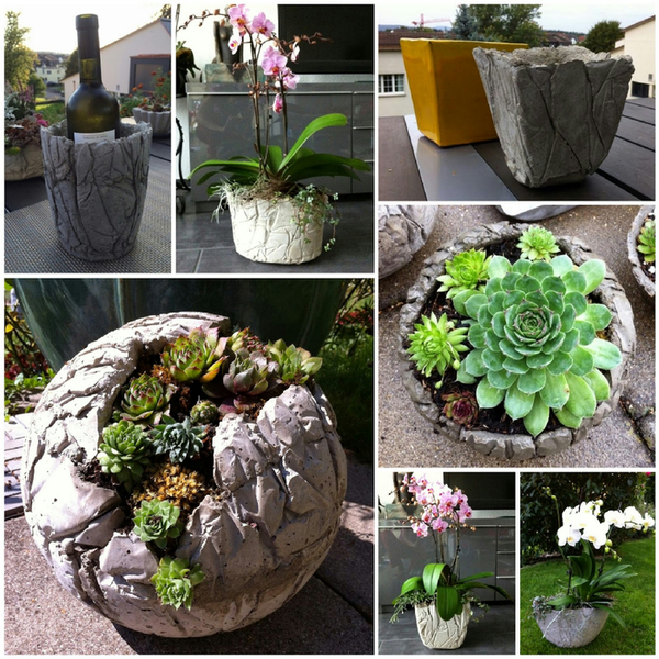 Pflanzenkübel Beton - moderne Gartengestaltung