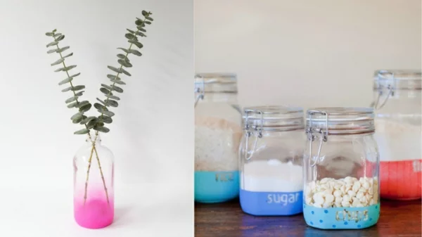 DIY Muttertagsgeschenke mit Gläsern und Glasflaschen 
